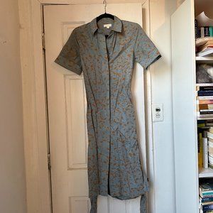 COS midi shirt dress, leopard print, size 2